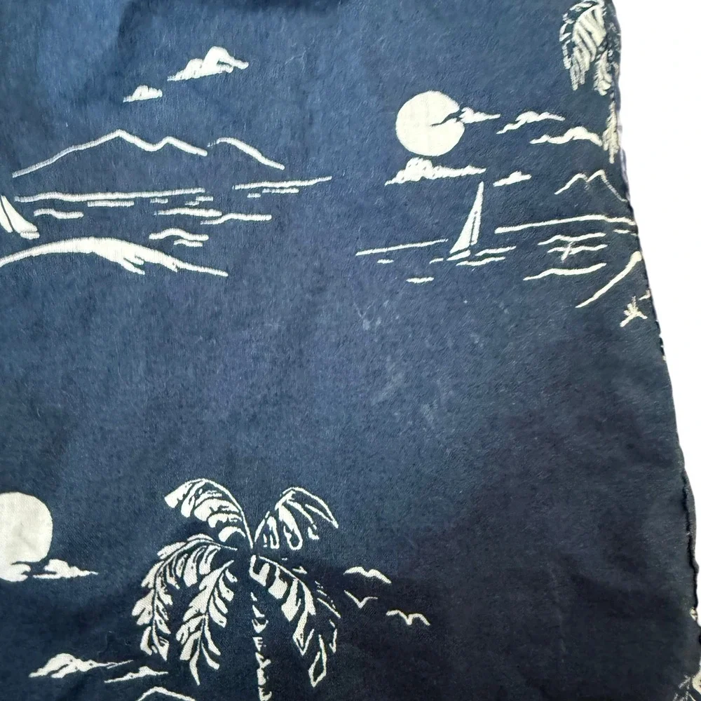 Billabong Mens‎ Shirt Short Sleeve Palm Tree Print Navy Blue Size L Resortwear
